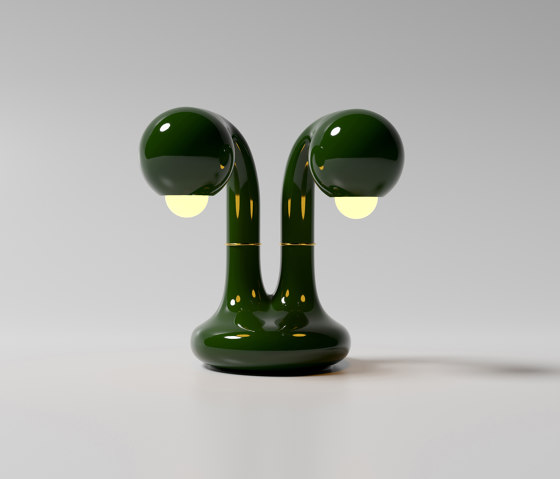 Table Lamp 2-Globe 12” Gloss Ivy | Luminaires de table | Entler