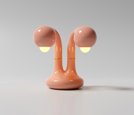 Table Lamp 2-Globe 12” Gloss Pink | Tischleuchten | Entler