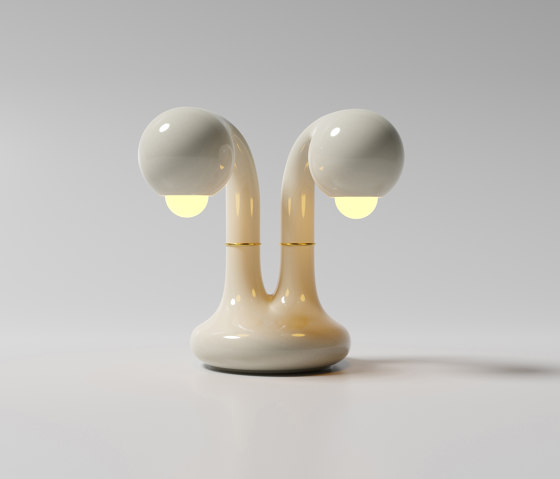 Table Lamp 2-Globe 12” Gloss White | Lampade tavolo | Entler