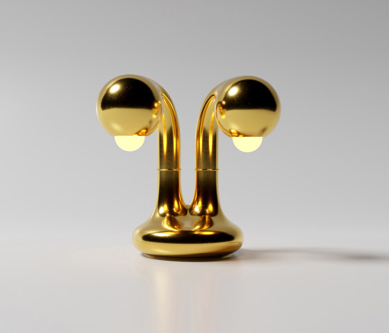Table Lamp 2-Globe 12” Gold | Lámparas de sobremesa | Entler