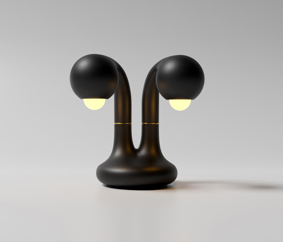 Table Lamp 2-Globe 12” Matte Black | Lámparas de sobremesa | Entler