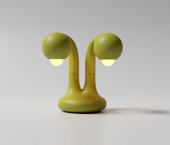 Table Lamp 2-Globe 12” Matte Chartreuse | Table lights | Entler