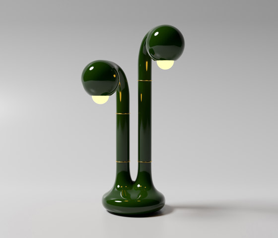 Table Lamp 2-Globe 22” Gloss Ivy | Lampade tavolo | Entler