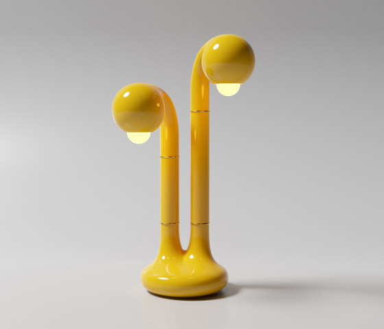 Table Lamp 2-Globe 22” Gloss Yellow | Lámparas de sobremesa | Entler