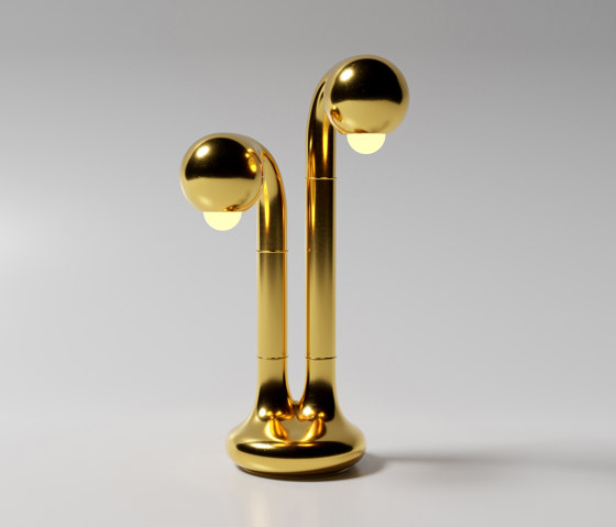 Table Lamp 2-Globe 22” Gold | Lámparas de sobremesa | Entler