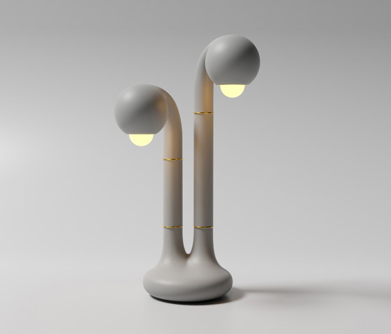 Table Lamp 2-Globe 22” Matte Grey | Luminaires de table | Entler