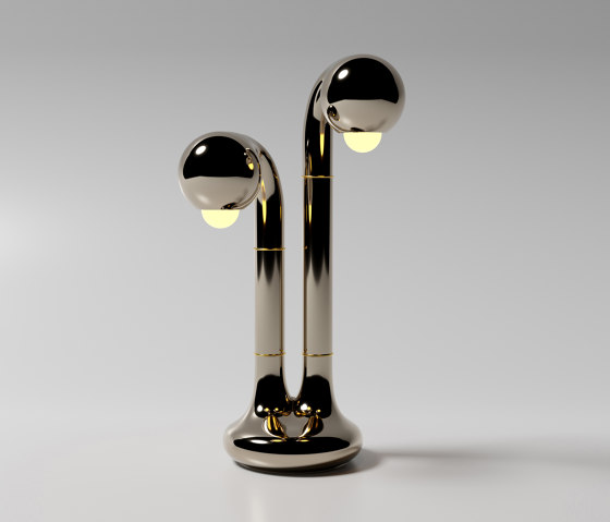 Table Lamp 2-Globe 22” Palladium | Lámparas de sobremesa | Entler