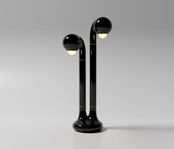 Table Lamp 2-Globe 28” Gloss Black | Lampade tavolo | Entler
