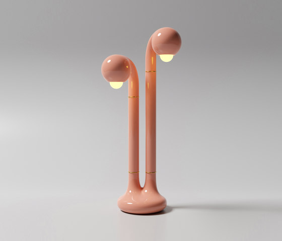 Table Lamp 2-Globe 28” Gloss Pink | Lámparas de sobremesa | Entler