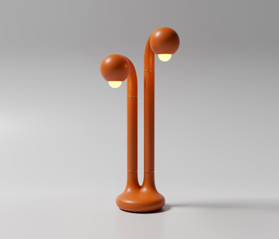 Table Lamp 2-Globe 28” Matte Burnt Orange | Luminaires de table | Entler