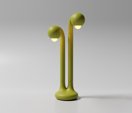 Table Lamp 2-Globe 28” Matte Chartreuse | Tischleuchten | Entler