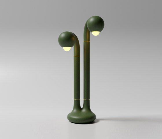 Table Lamp 2-Globe 28” Matte Olive | Lámparas de sobremesa | Entler