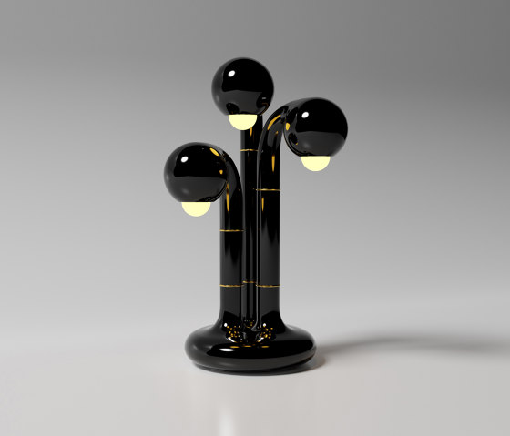 Table Lamp 3-Globe 24” Gloss Black | Lampade tavolo | Entler