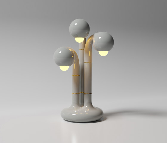 Table Lamp 3-Globe 24” Gloss Moon Grey | Table lights | Entler