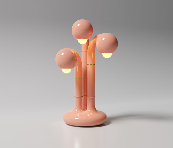 Table Lamp 3-Globe 24” Gloss Pink | Lámparas de sobremesa | Entler