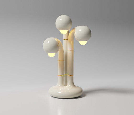 Table Lamp 3-Globe 24” Gloss White | Tischleuchten | Entler