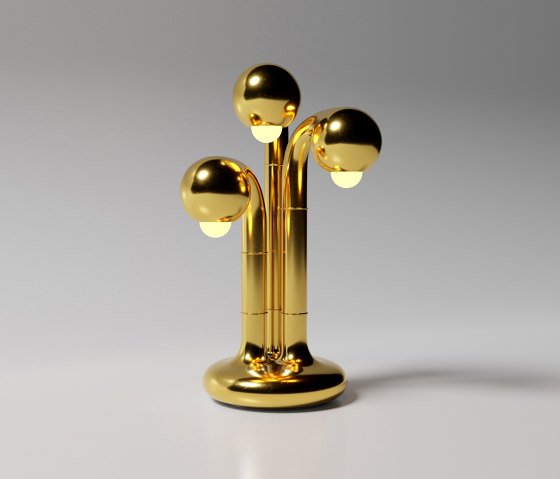Table Lamp 3-Globe 24” Gold | Lámparas de sobremesa | Entler