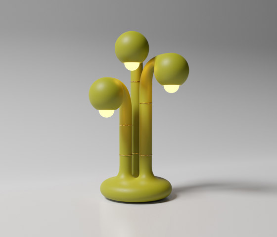 Table Lamp 3-Globe 24” Matte Chartreuse | Lámparas de sobremesa | Entler