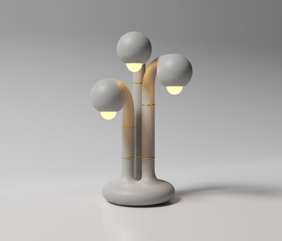 Table Lamp 3-Globe 24” Matte Grey | Luminaires de table | Entler