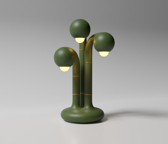 Table Lamp 3-Globe 24” Matte Olive | Lámparas de sobremesa | Entler