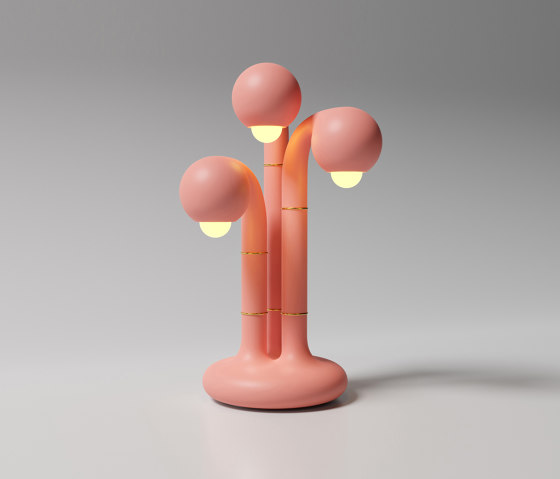 Table Lamp 3-Globe 24” Matte Pink | Tischleuchten | Entler