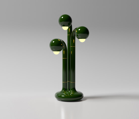 Table Lamp 3-Globe 28” Gloss Ivy | Luminaires de table | Entler