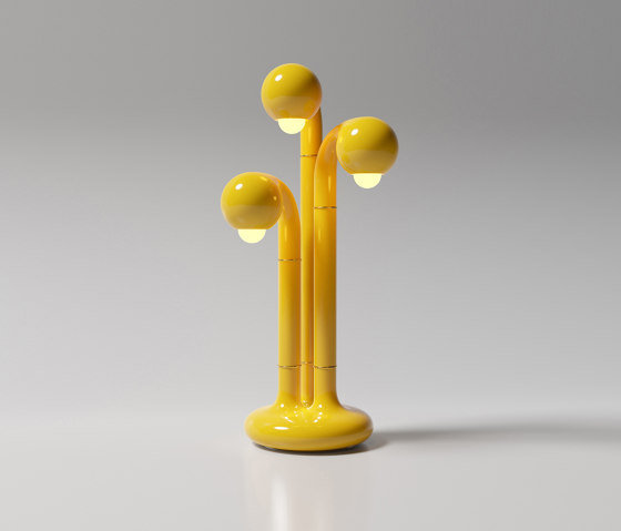 Table Lamp 3-Globe 28” Gloss Yellow | Lampade tavolo | Entler