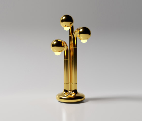 Table Lamp 3-Globe 28” Gold | Luminaires de table | Entler