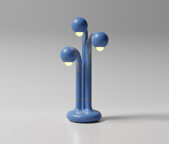 Table Lamp 3-Globe 28” Matte Blue | Lampade tavolo | Entler