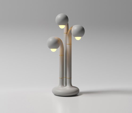 Table Lamp 3-Globe 28” Matte Grey | Tischleuchten | Entler