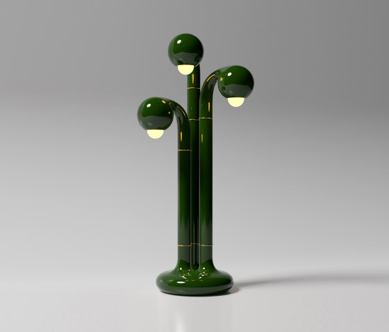 Table Lamp 3-Globe 32” Gloss Ivy | Lámparas de sobremesa | Entler