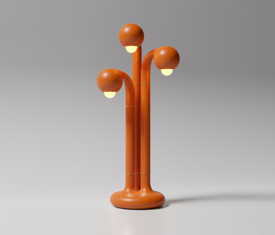 Table Lamp 3-Globe 32” Matte Burnt Orange | Lampade tavolo | Entler