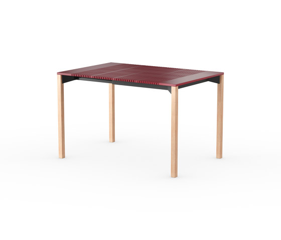 iLAIK extendable table 80 - sienna red/angular/oak | Dining tables | LAIK