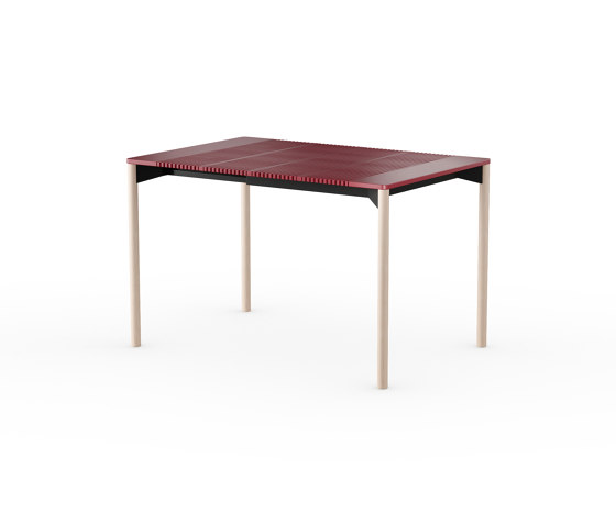 iLAIK extendable table 80 - sienna red/rounded/birch | Dining tables | LAIK
