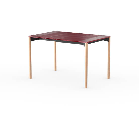 iLAIK extendable table 80 - sienna red/rounded/oak | Dining tables | LAIK