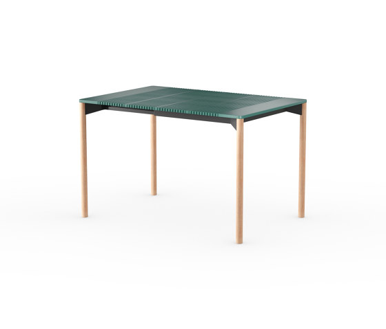 iLAIK extendable table 80 - emerald green/rounded/oak | Dining tables | LAIK