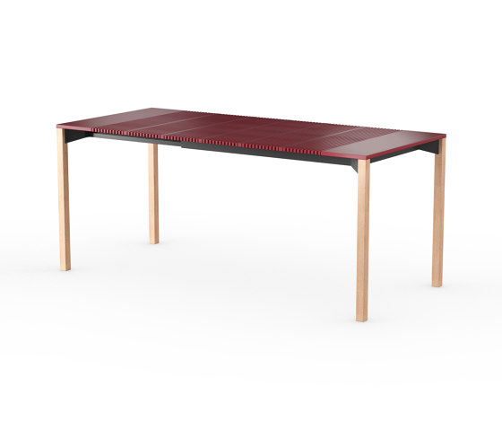 iLAIK extendable table 120 - sienna red/angular/oak | Dining tables | LAIK