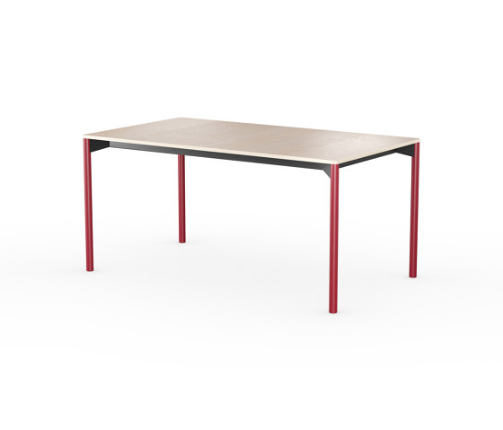 iLAIK extendable table 160 - birch/rounded/sienna red | Dining tables | LAIK