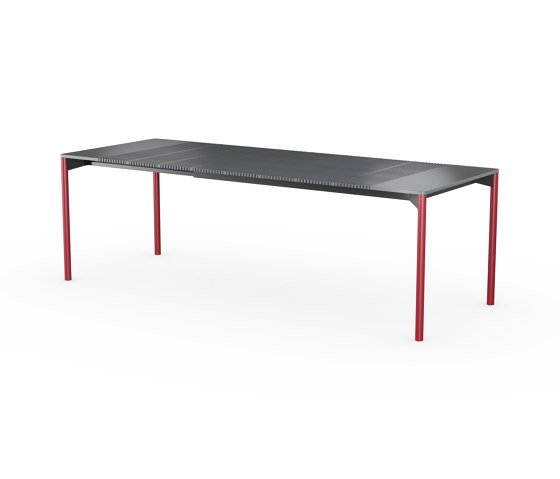 iLAIK extendable table 160 - gray/rounded/sienna red | Dining tables | LAIK