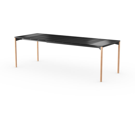iLAIK extendable table 160 - black/rounded/oak | Tavoli pranzo | LAIK