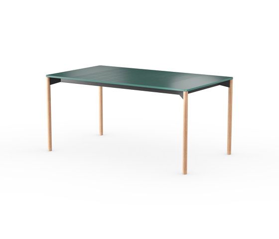 iLAIK extendable table 160 - emerald green/rounded/oak | Dining tables | LAIK