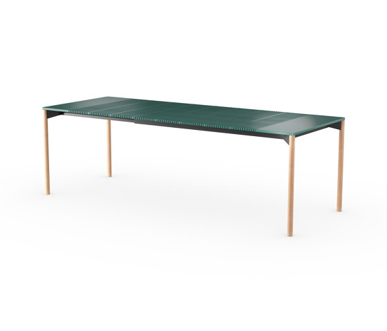 iLAIK extendable table 160 - emerald green/rounded/oak | Dining tables | LAIK