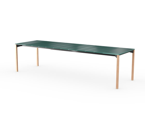 iLAIK extendable table 200 - emerald green/angular/oak | Dining tables | LAIK