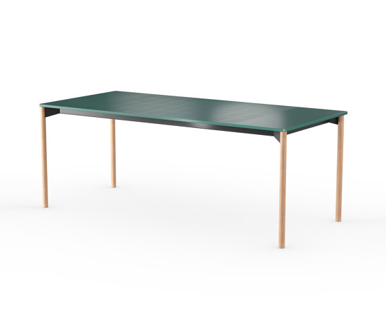 iLAIK extendable table 200 - emerald green/rounded/oak | Mesas comedor | LAIK
