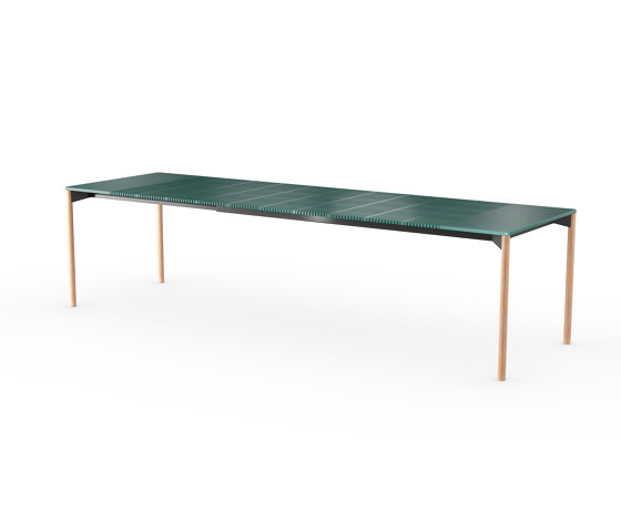 iLAIK extendable table 200 - emerald green/rounded/oak | Mesas comedor | LAIK