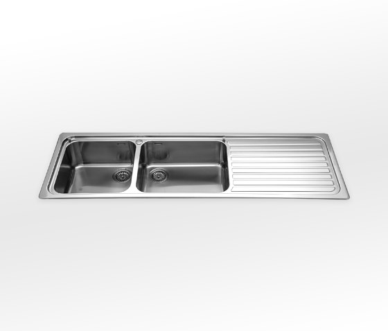 Built-in sinks radius 60 F 5159/2V1S | Fregaderos de cocina | ALPES-INOX