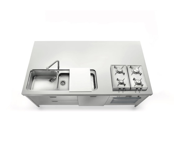 Washing and cooking elements I-LC220-C90+L60+F60/1 | Compact kitchens | ALPES-INOX