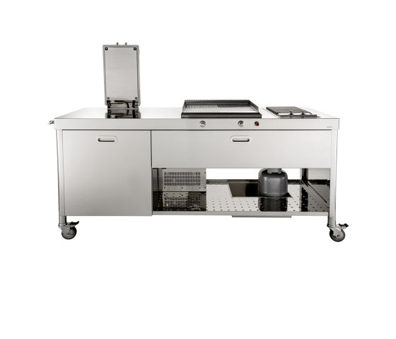 Outdoor kitchens OUT190-FRIGO60+C120/1 | Compact kitchens | ALPES-INOX