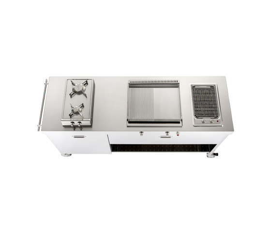 Küchen im Freien OUT190-FRIGO60+C120/1 | Kompaktküchen | ALPES-INOX