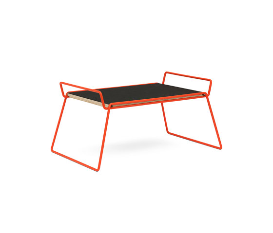 Bloch | Tray and Table, luminous orange RAL 2005 / Black | Vassoi | Magazin®